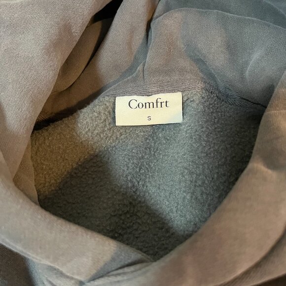 Comfrt Minimalist Hoodie Gray Size Small Oversized Sweatshirt Cozy Loungewear - Picture 3 of 11